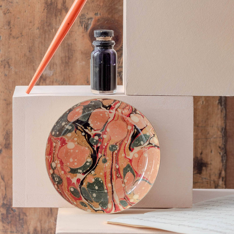 Round Enamel Tray - Marbled