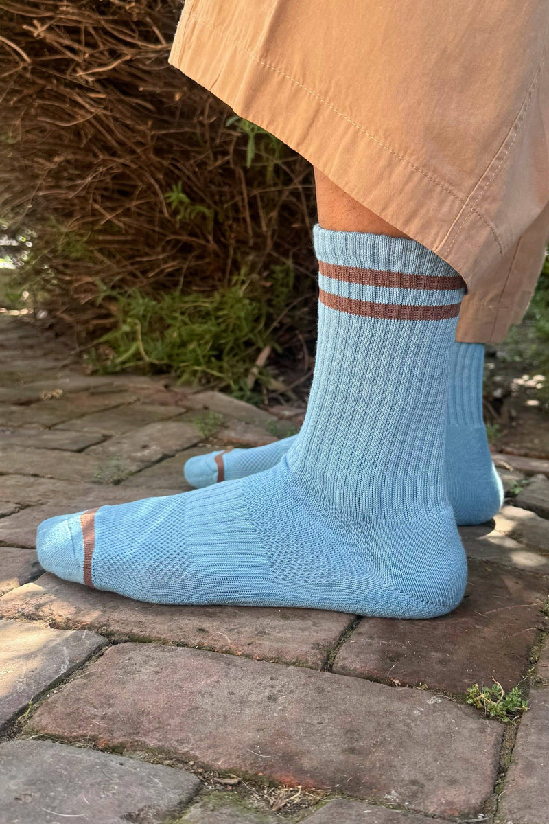 Extended Boyfriend Socks - Powder Blue