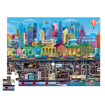 Crocodile Creek 48 piece FSC Puzzle Above & Below City
