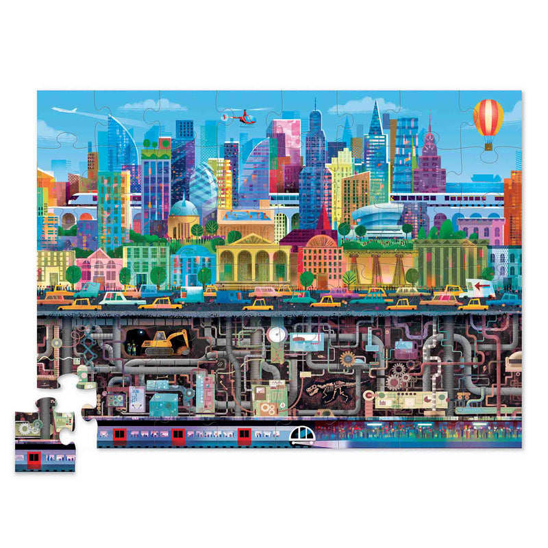 Crocodile Creek 48 piece FSC Puzzle Above & Below City