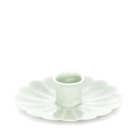 Enamel Flat Flower Candle Holder - Light Grey