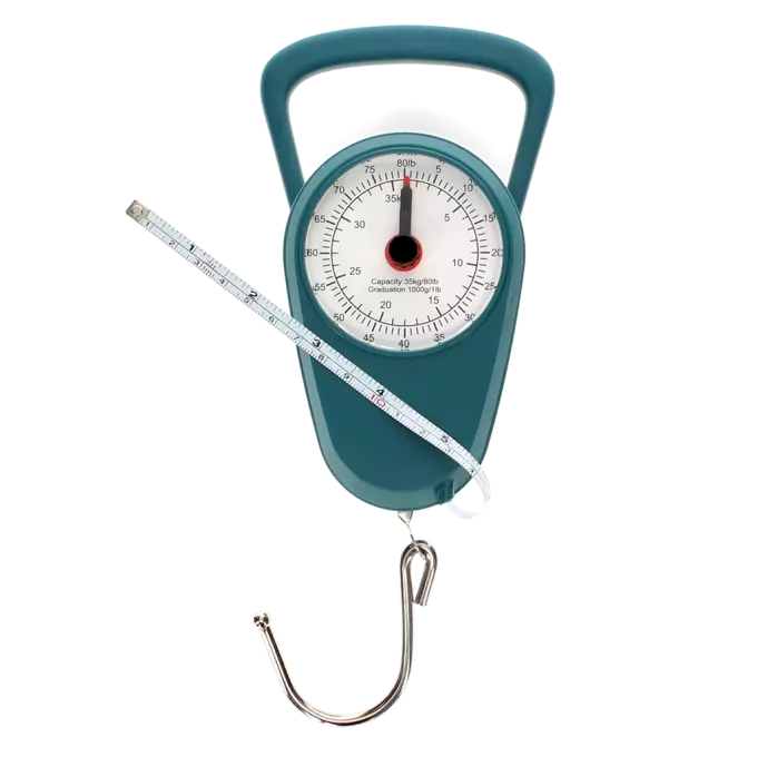 Travel Scales with Tape Measure Petrol Blue