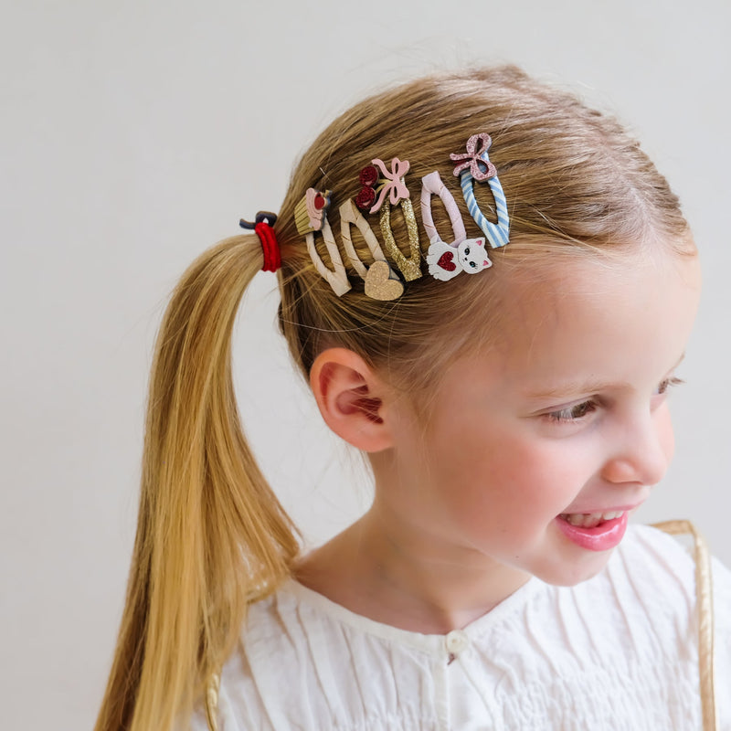 Kitty Bow Mini Hair Clips