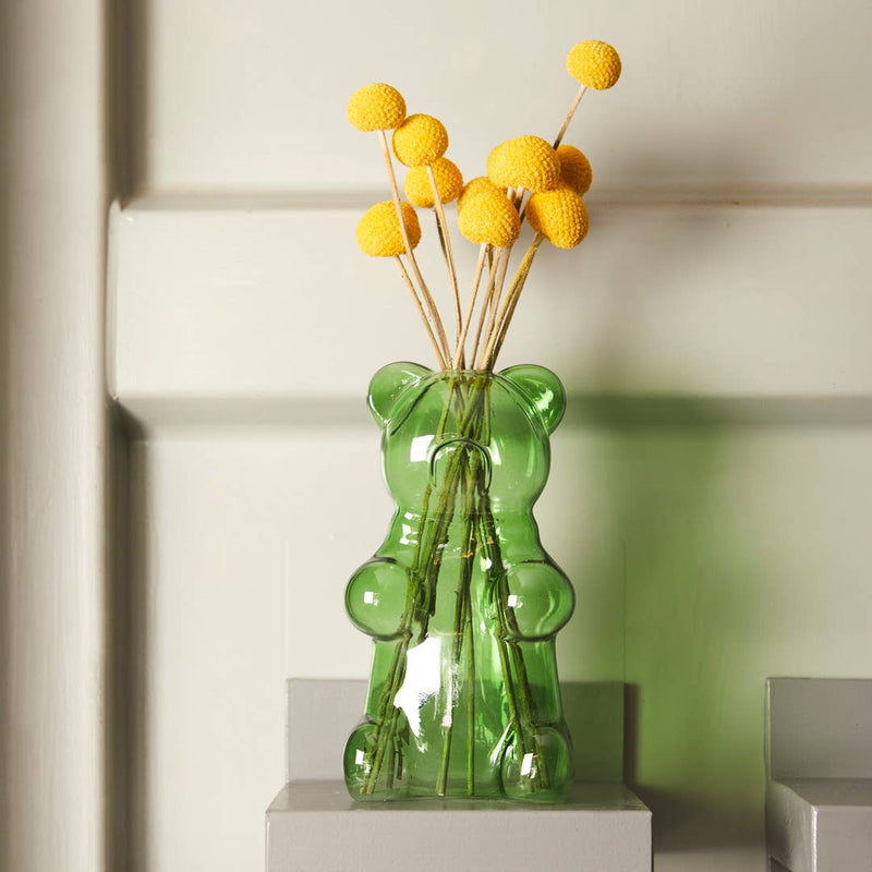 Balvi Yummy Bear Glass Vase Green Vase