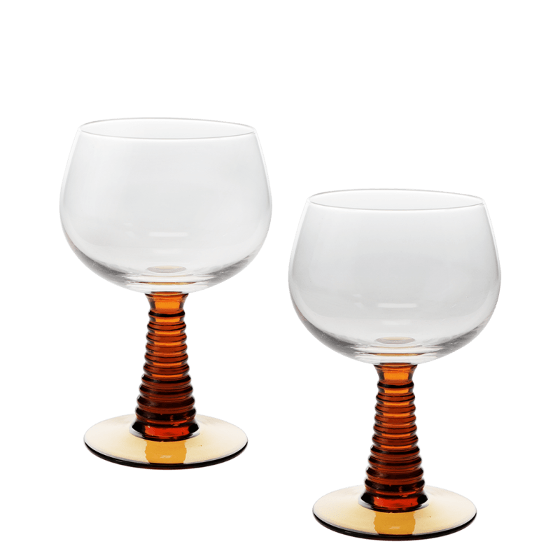 Retro Roemer Glasses (Set of 2) - Amber