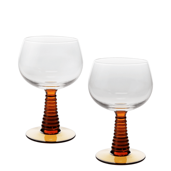 Retro Roemer Glasses (Set of 2) - Amber