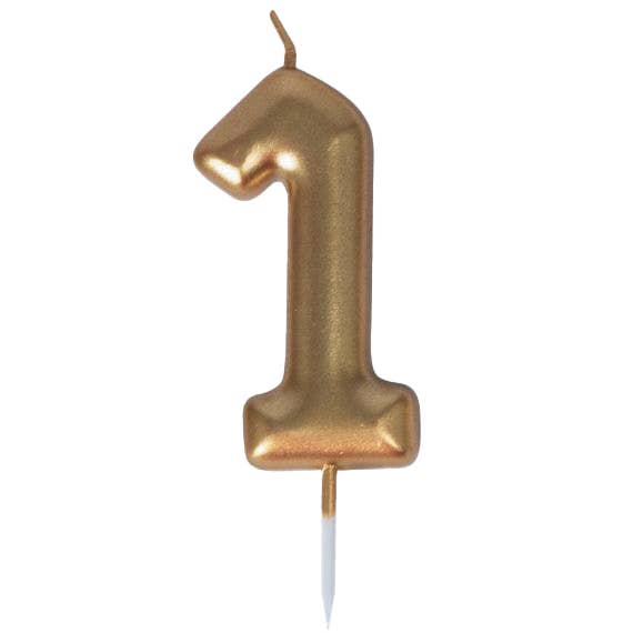 Gold Number 1 Candle