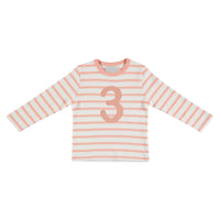 Shrimp & White Breton Striped Number T-Shirt