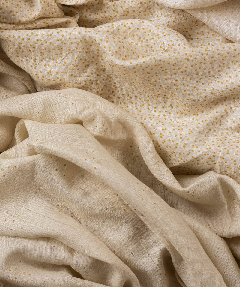 Organic Baby Muslins, Set of 2 - Wild Chamomile / Daisy Meadow