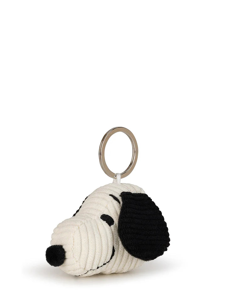 Snoopy Head Corduroy Keyring - Cream