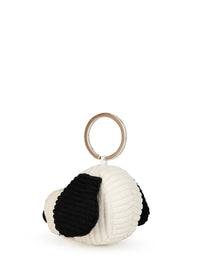 Snoopy Head Corduroy Keyring - Cream