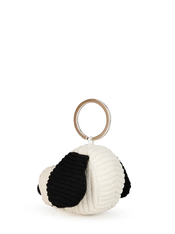 Snoopy Head Corduroy Keyring - Cream