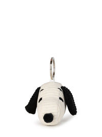Snoopy Head Corduroy Keyring - Cream