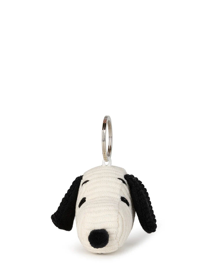 Snoopy Head Corduroy Keyring - Cream