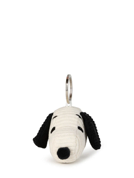 Snoopy Head Corduroy Keyring - Cream