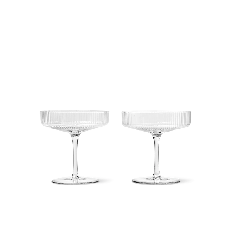 Ripple Champagne Saucers - Set of 2 - Clear