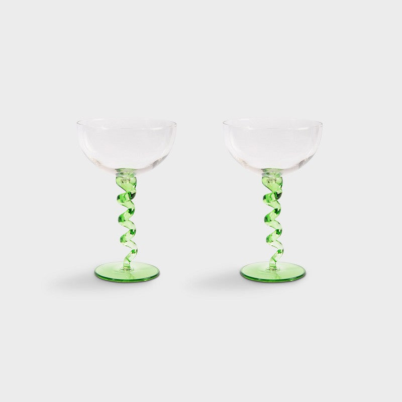 Spiral Coupe - Green - Set of 2