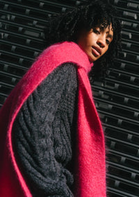 Mohair & Wool Scarf in Magenta