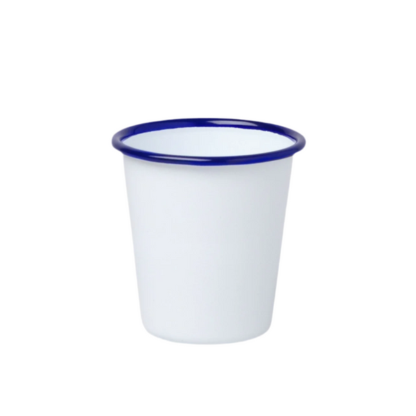 Tumbler - White with Blue Rim