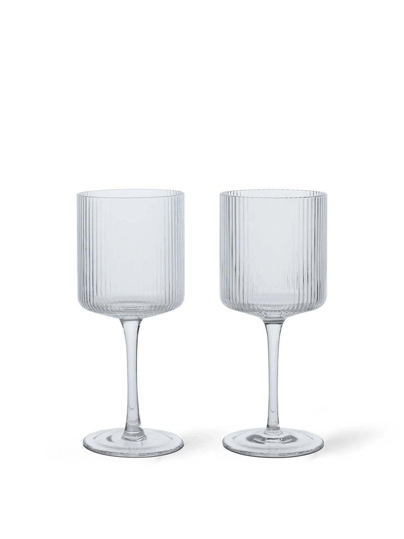 Ripple White Wine Glasses - Set of 2 - Clear