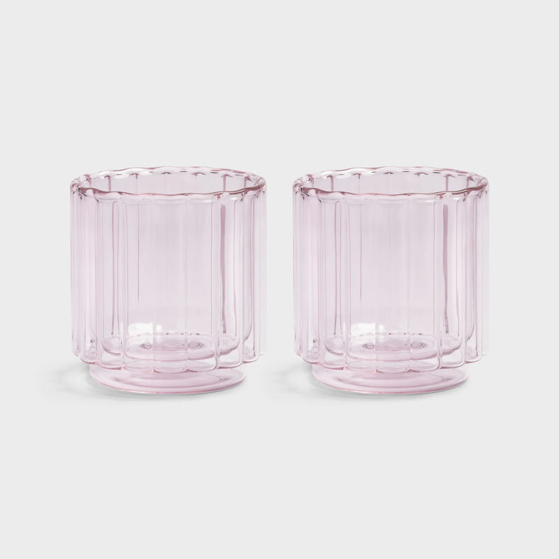 Glasses Tube Pink - Set of 2