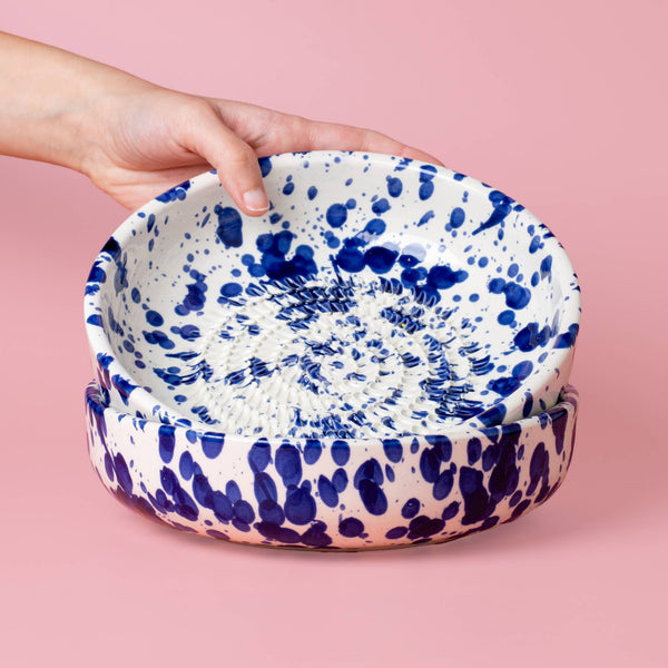 Large Pottery Grater Plate & Spoon - Persia