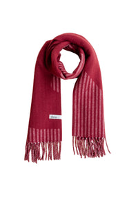 Lambswool Oversized Scarf in Burgundy Wave
