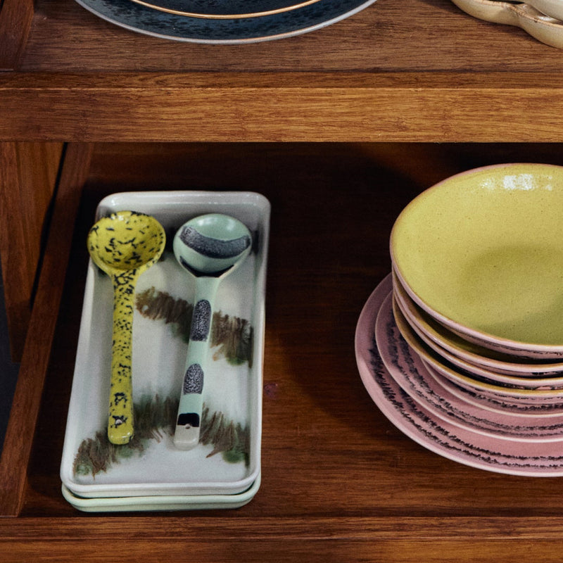 70s Ceramics Cake Tray - Tide