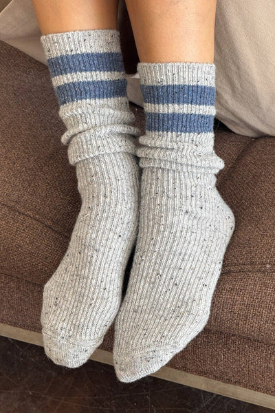 Snow Varsity Socks - Grey / Blue