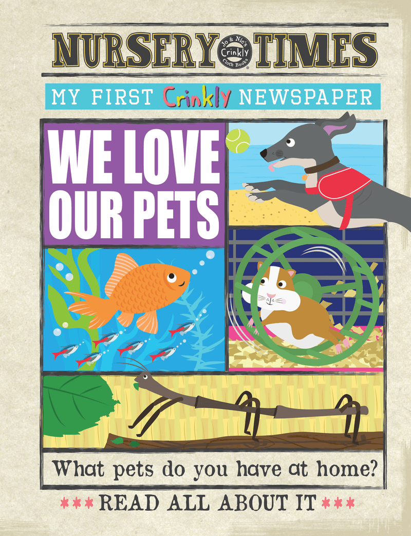 Crinkly Cloth Newspaper - We Love Our Pets