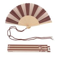 Hand Fan - Brown and Beige Striped