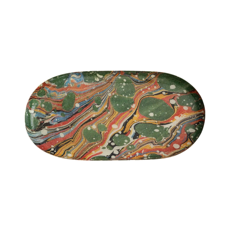 Oval Enamel Tray - The Art of Marbling