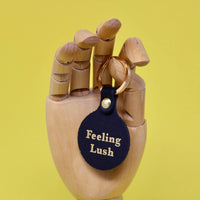 Feeling Lush Smilie Face Key Fob - Coral