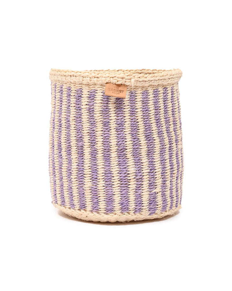 The Basket Room - UMEME: Lavender Pinstripe Woven Storage Basket: S / Purple / Pinstripe
