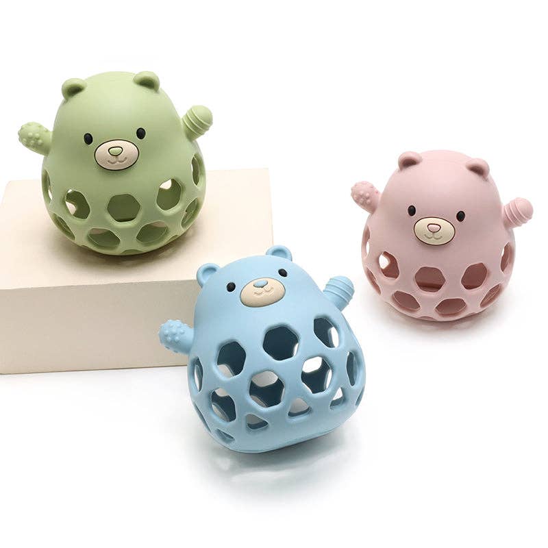 Silicone Motor Skills Ball Bear - Soft Pink