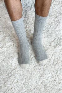 Extended Classic Cashmere Socks - Grey Melange