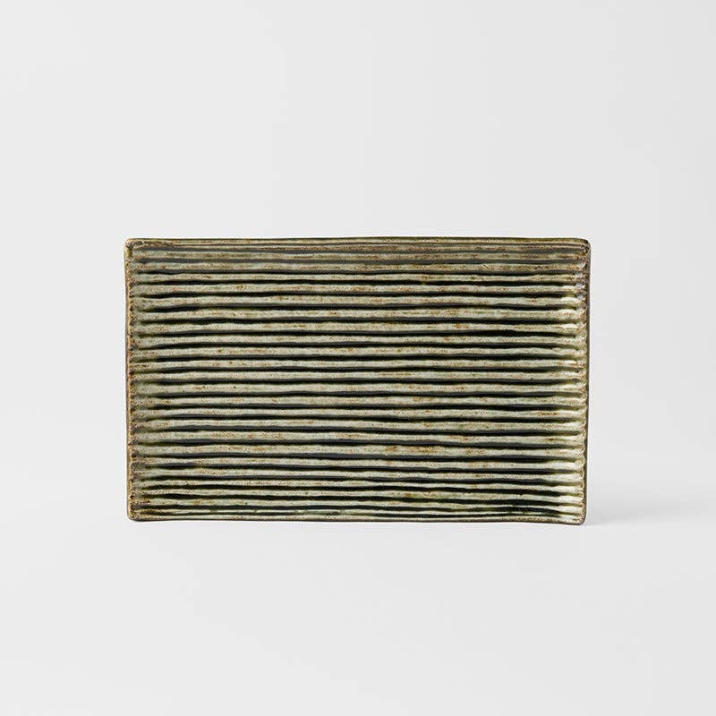 Sushi Plate Green Contour Glaze 24cm