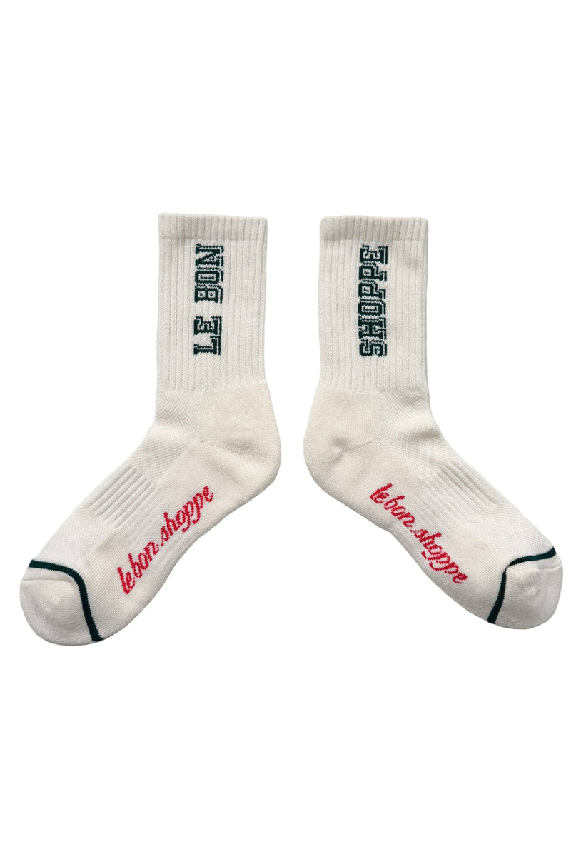 Preppy Socks - Canvas/Green