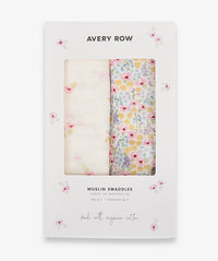 Extra Large Organic Baby Muslins, Set of 2 - Wildflower Garden / Anemone