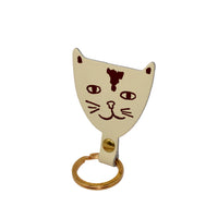 Cat Key Fob - Cream