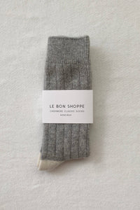 Extended Classic Cashmere Socks - Grey Melange