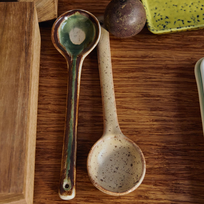 70s Ceramics Set of 2 Serving Spoons, Hills