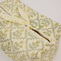 Large Toiletry Bag - Floral Lattice Buttercream