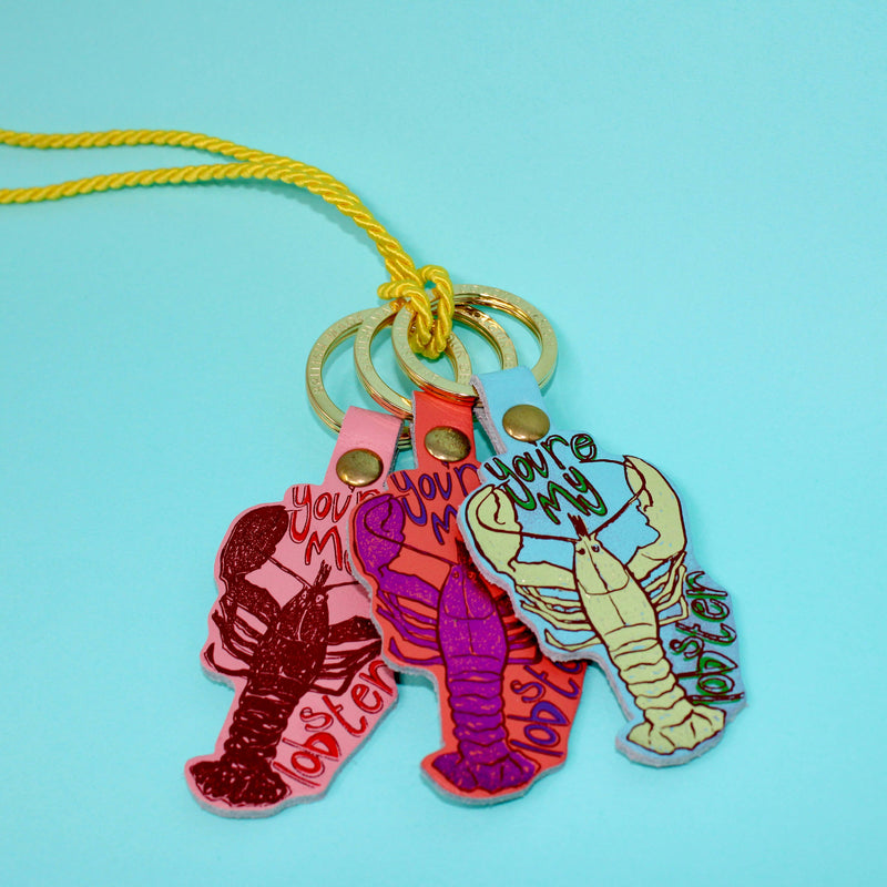 You're My Lobster Key Fob - Coral