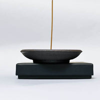 Incense & Smudging Dish - Black Stoneware and Gold Dome