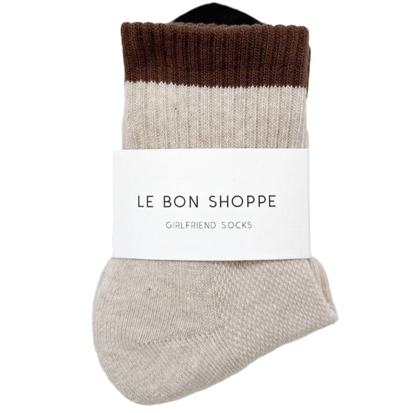 Color Block Girlfriend Socks - Black Coffee