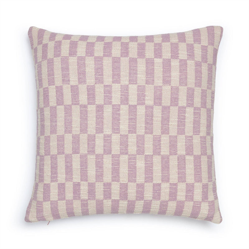 Cotton Woven Throw Pillow/Cushion Cover: Blok Pink