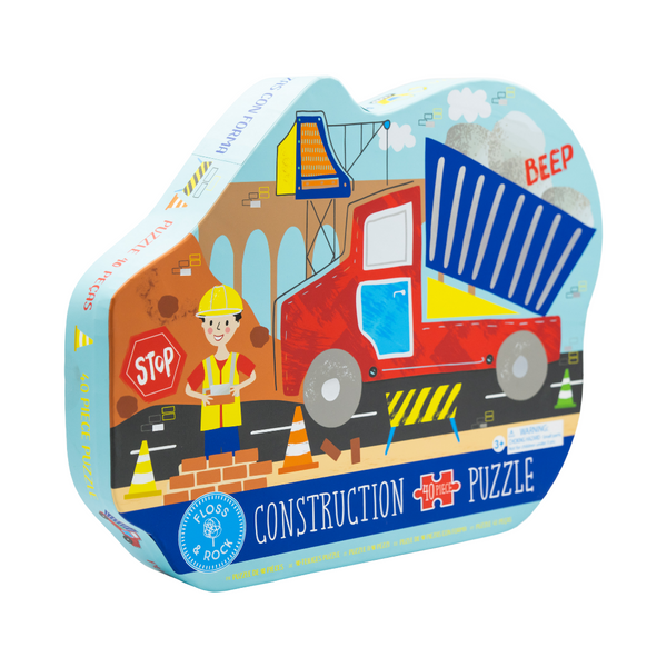 Floss and Rock - UK - Construction 40pc "Truck" Shaped Jigsaw with Shaped Box