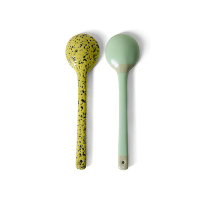 70s Ceramics Set of 2 Serving Spoons, Mines