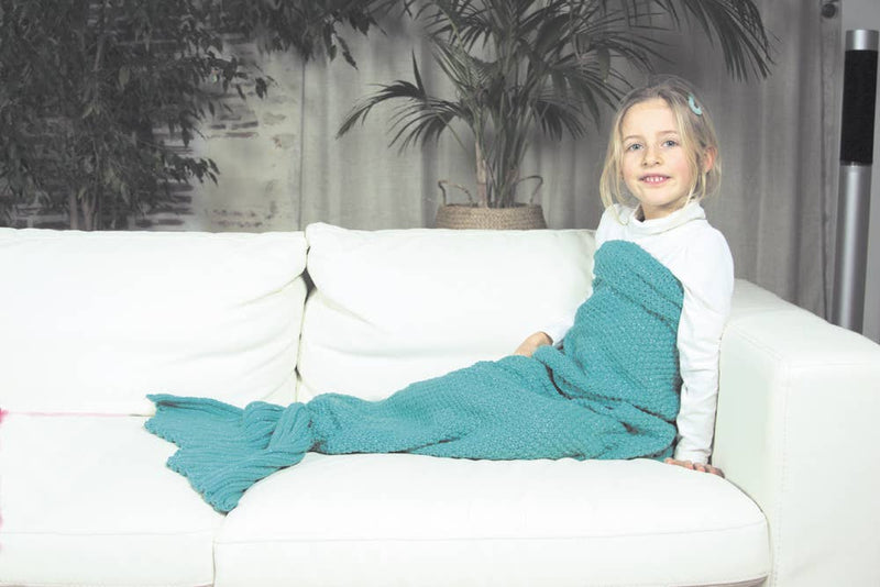 CROCHET PLAID SEA GREEN MERMAID TAIL